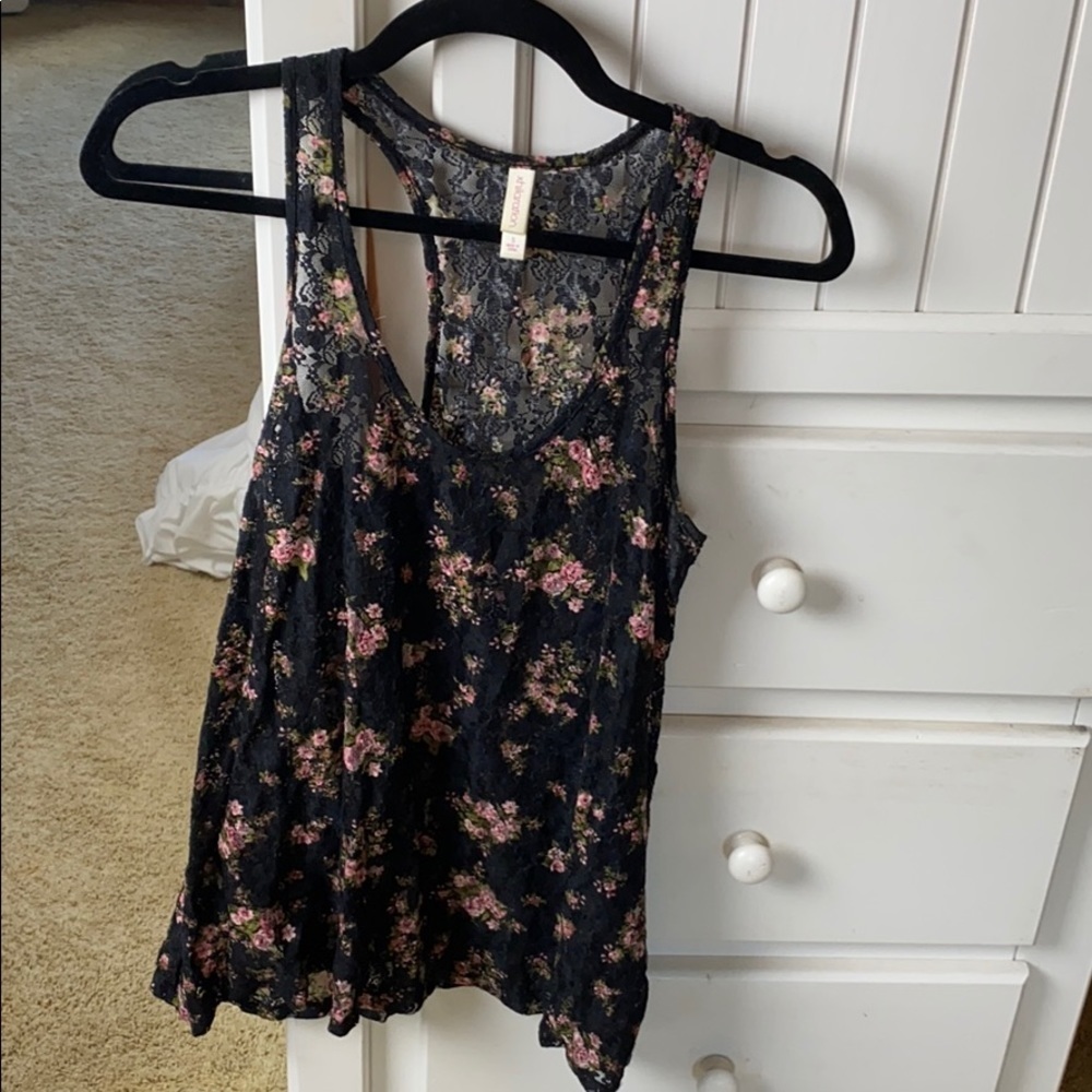 Black Floral Tank
